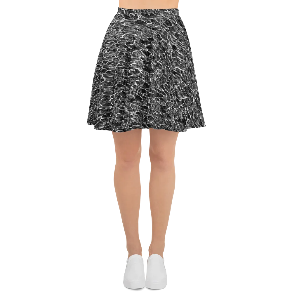 Noir Drift on Skater Skirt — Front