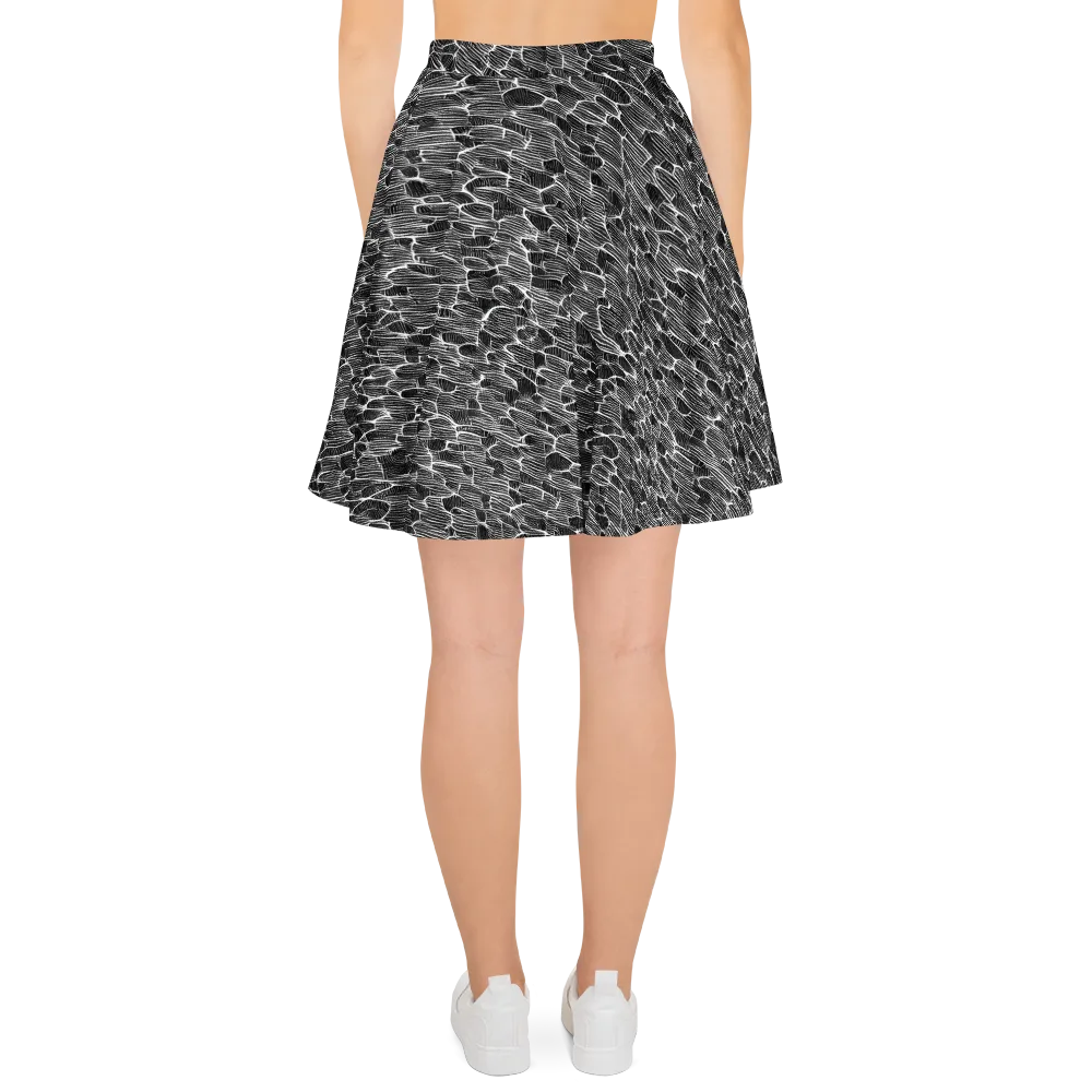 Noir Drift on Skater Skirt — Back