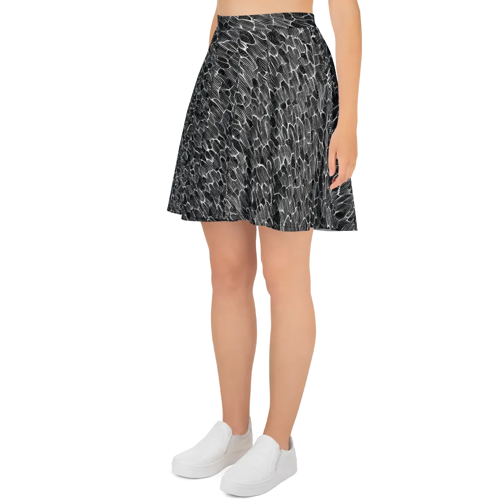 Noir Drift on Skater Skirt — Left