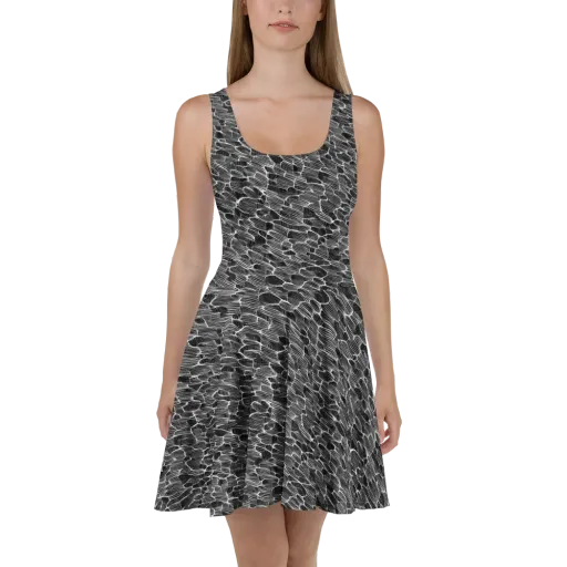 Noir Drift on a Skater Dress