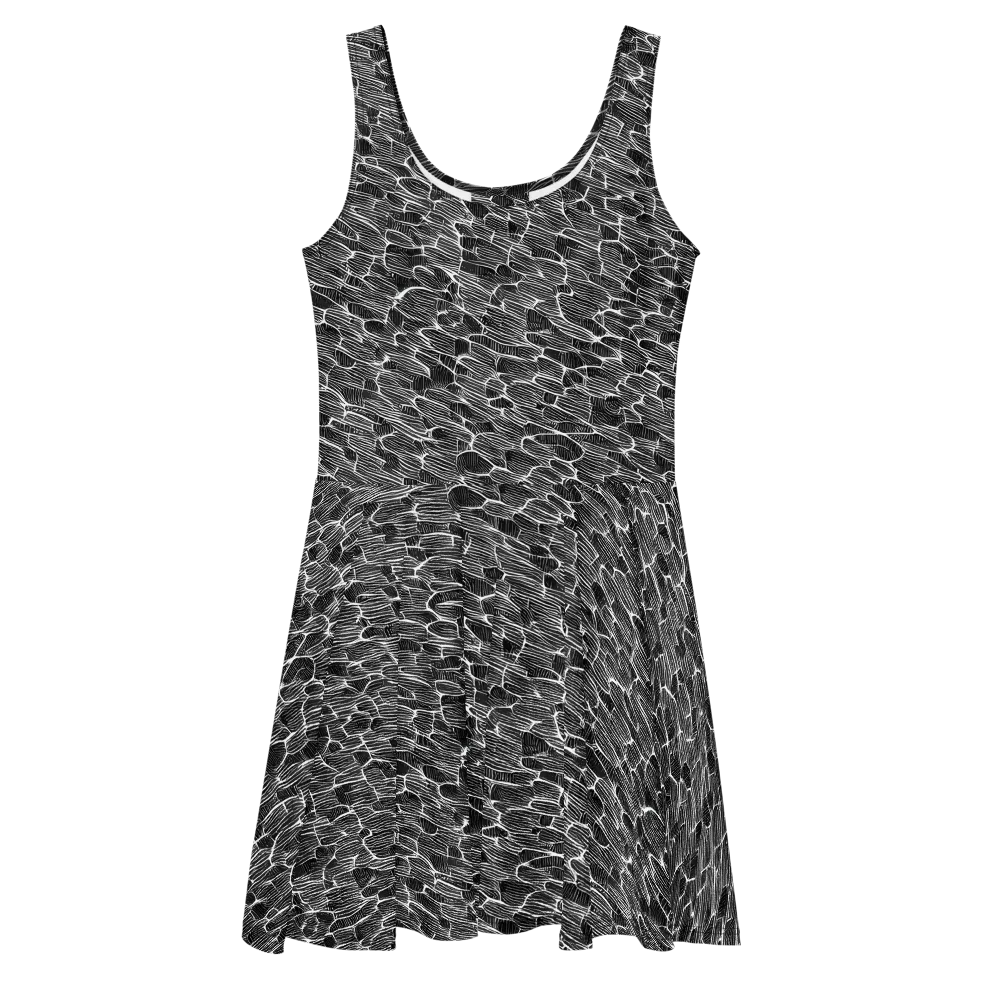 Noir Drift on Skater Dress — Front