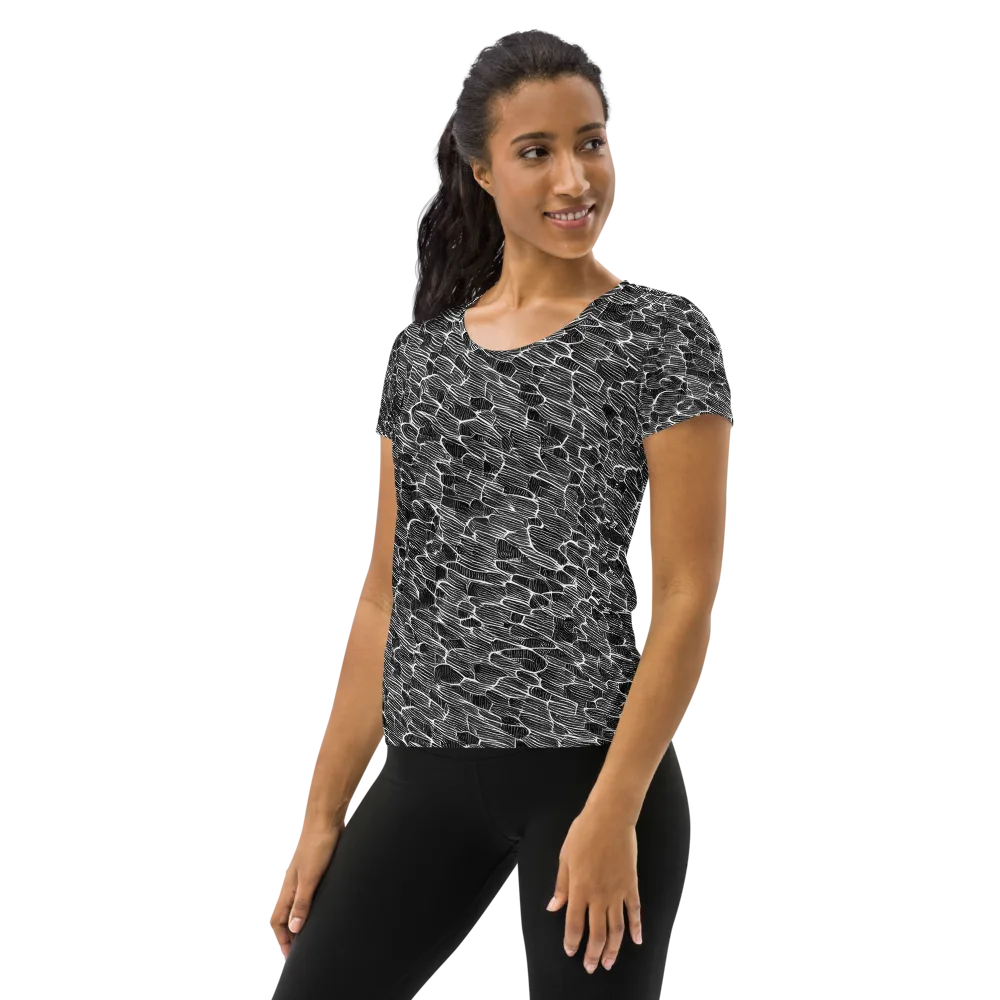 Noir Drift on Women's Athletic T-Shirt — Left
