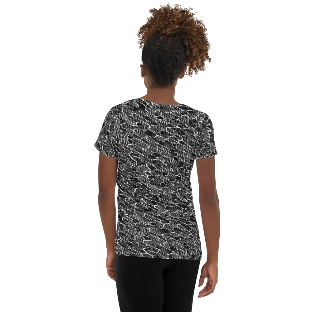 Noir Drift on Women's Athletic T-Shirt — Back