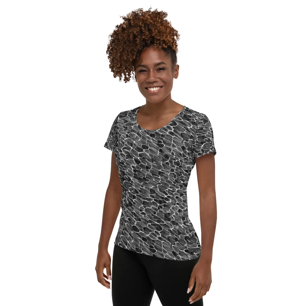 Noir Drift on Women's Athletic T-Shirt — Left