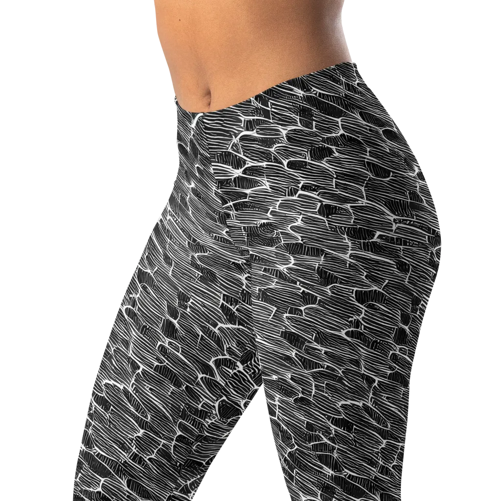 Noir Drift on Leggings — Left Front
