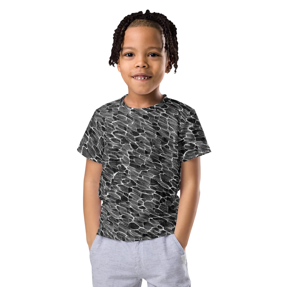 Noir Drift on Kids Crew Neck T-Shirt — Front