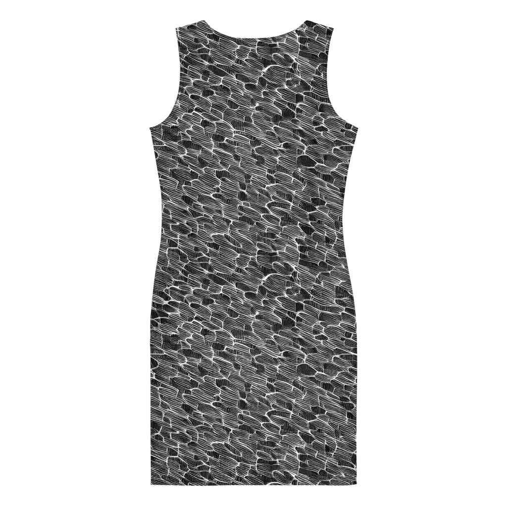 Noir Drift on Bodycon Dress — Back