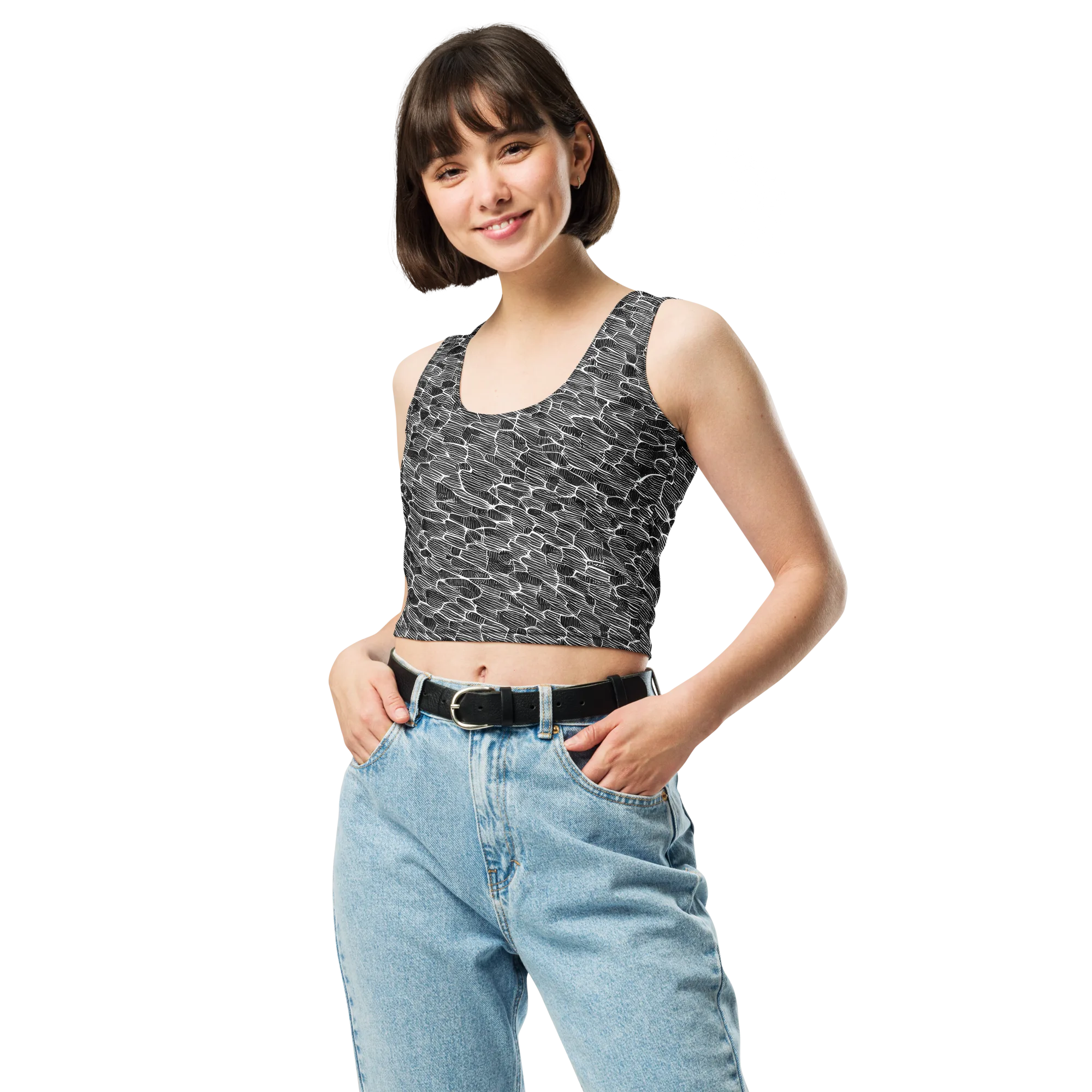 Noir Drift on Crop Top — Front
