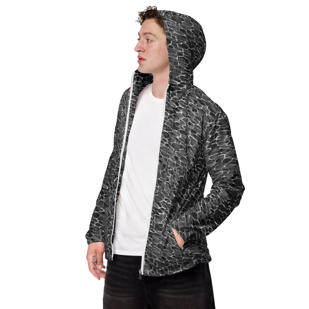 Noir Drift on Men's Windbreaker — Left Front