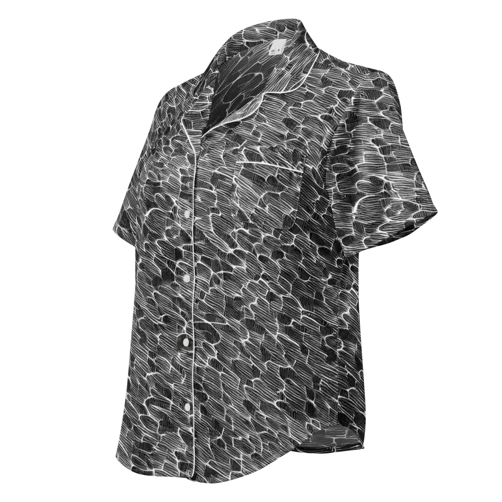 Noir Drift on Women's Short Sleeve Pajama Top — Left Front