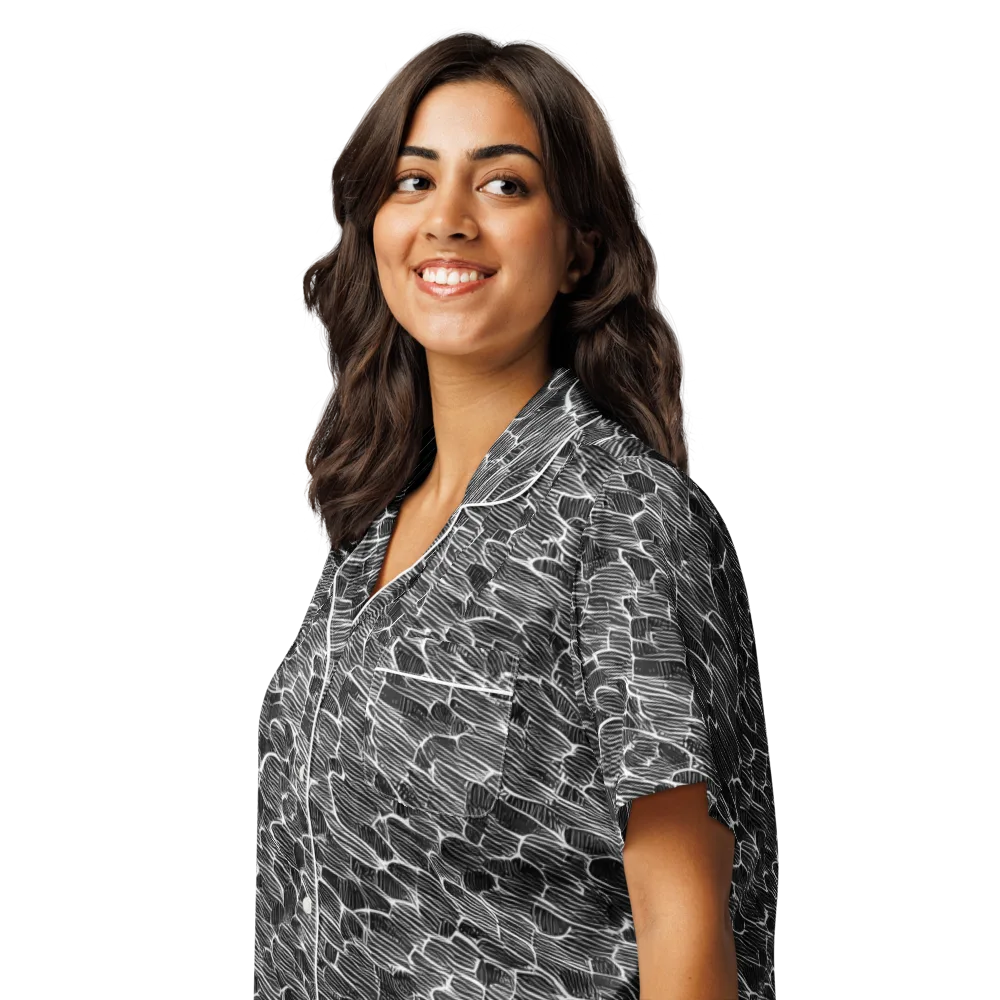 Noir Drift on Women's Short Sleeve Pajama Top — Left Front