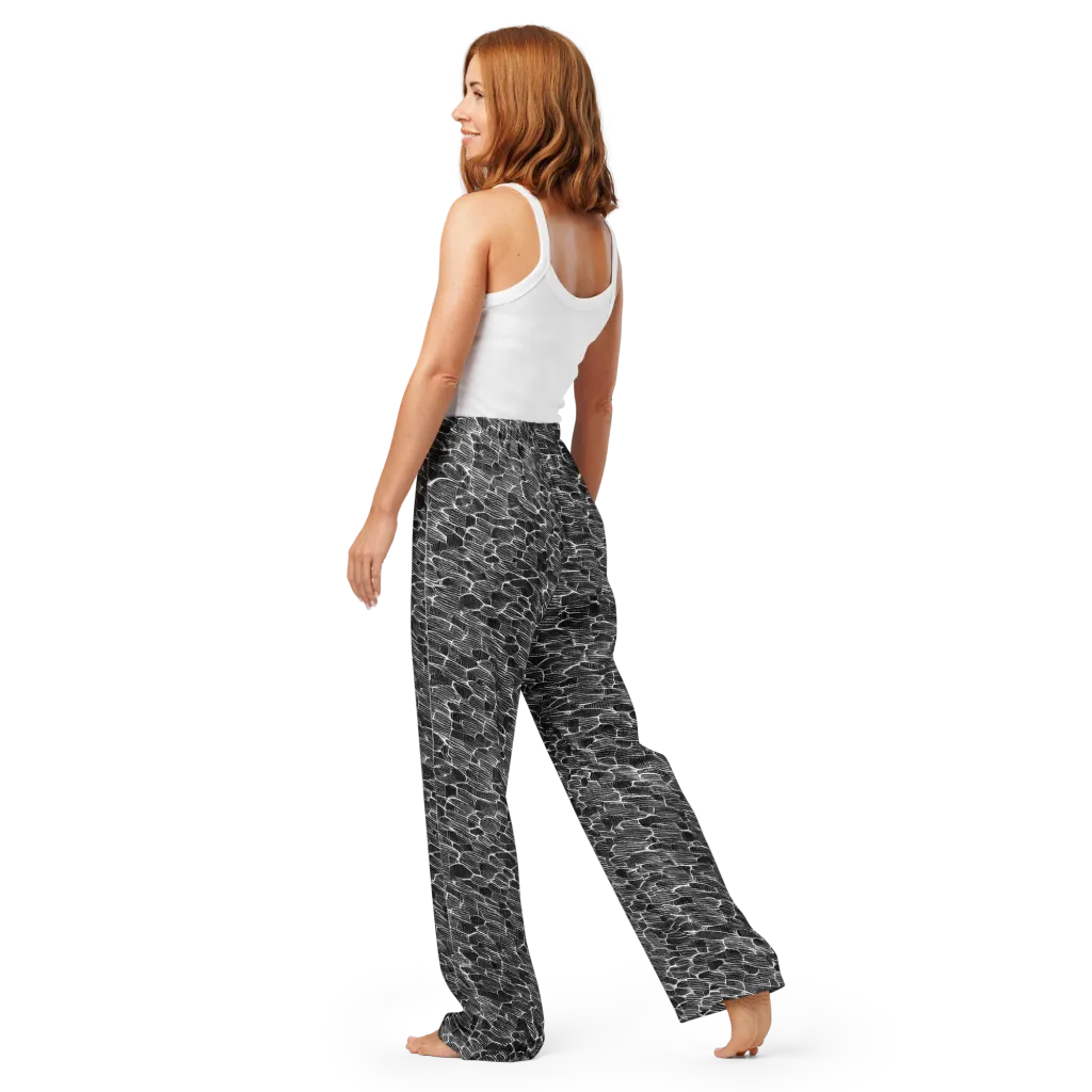 Noir Drift on Women's Pajama Pants — Back