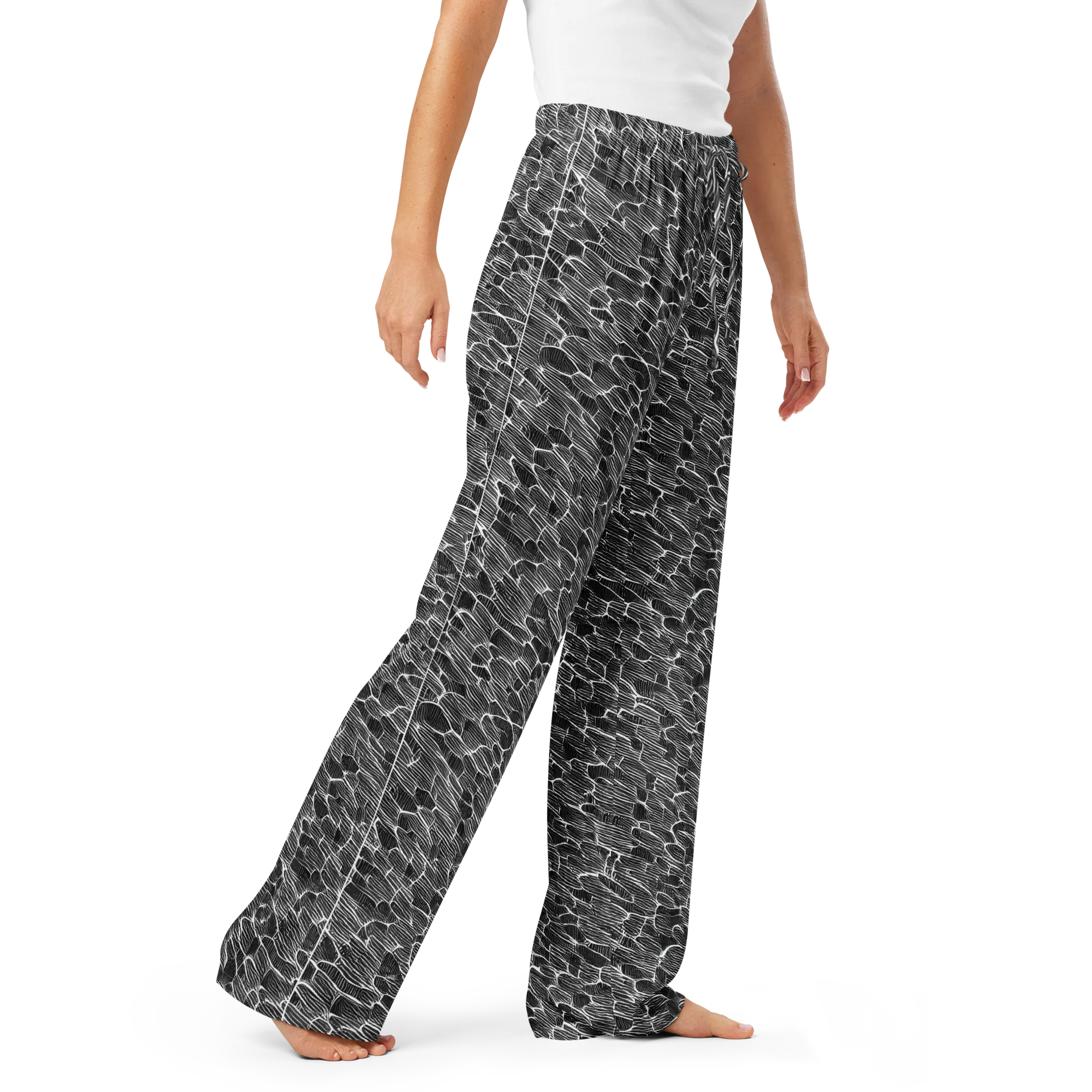 Noir Drift on Women's Pajama Pants — Right Front