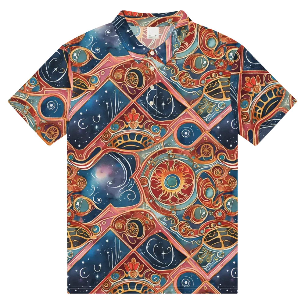 Celestial Filigree on Men's Slim Fit Polo Shirt — Front