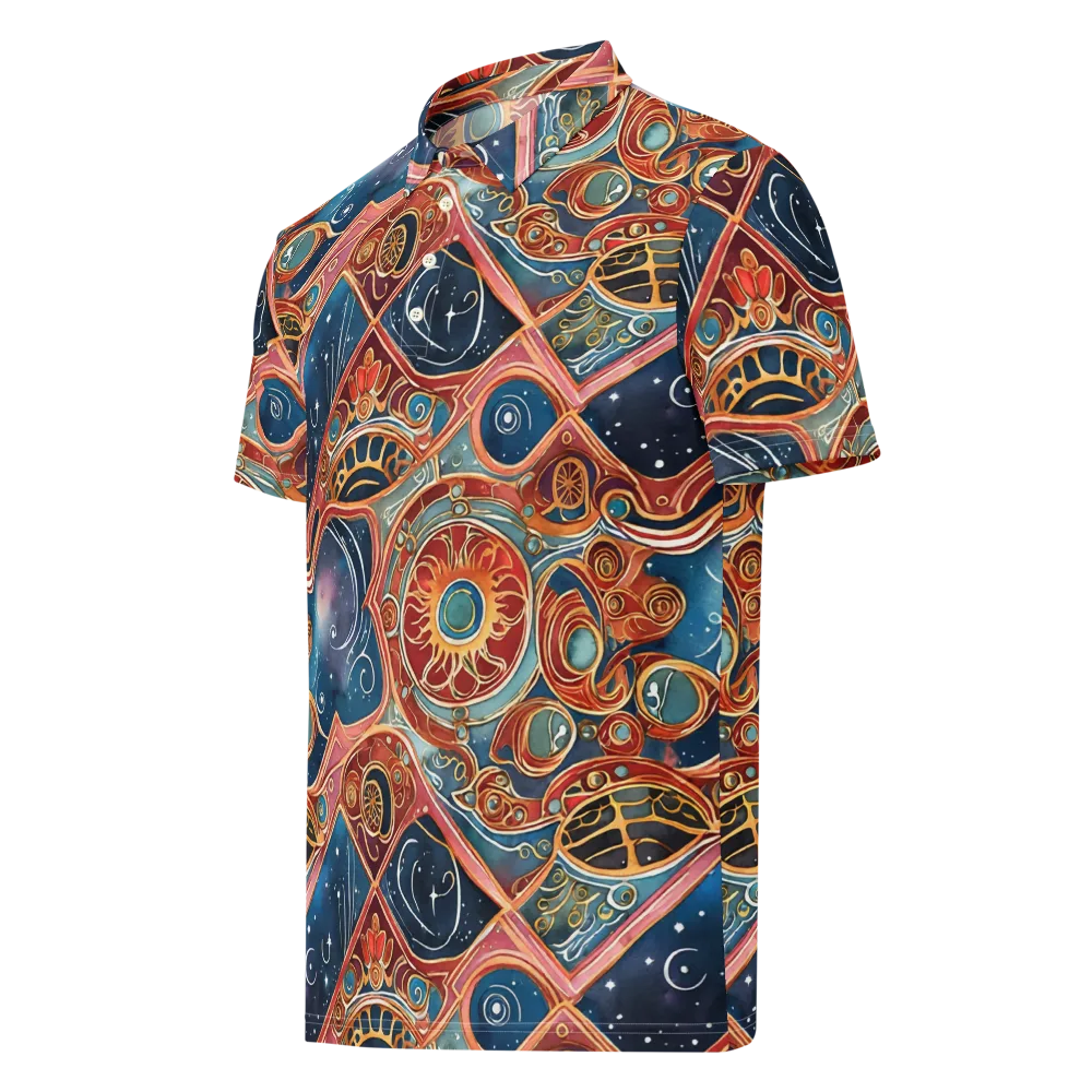 Celestial Filigree on Men's Slim Fit Polo Shirt — Left Front