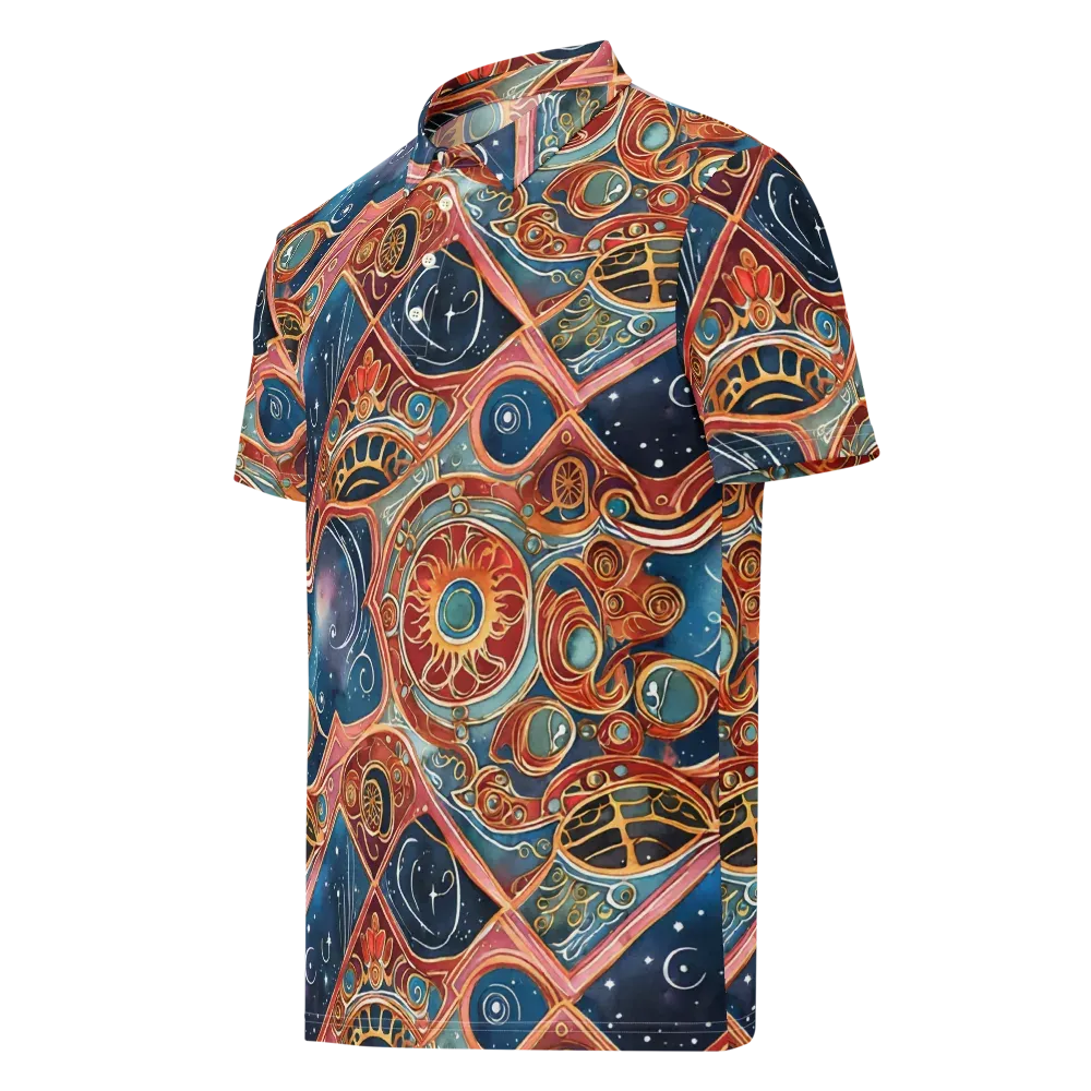 Celestial Filigree on Men's Slim Fit Polo Shirt — Left Front