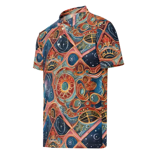 Celestial Filigree on a Men's Slim Fit Polo Shirt