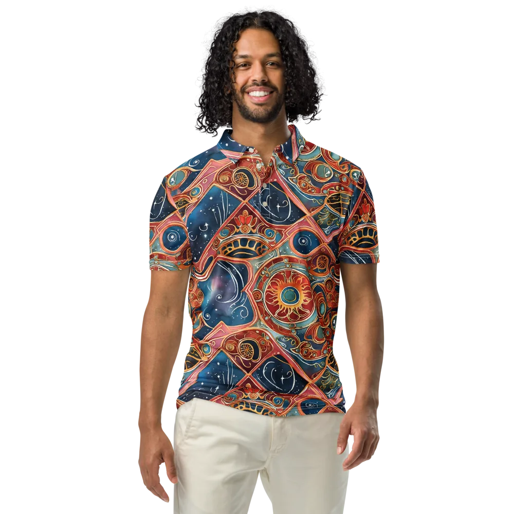 Celestial Filigree on Men's Slim Fit Polo Shirt — Front
