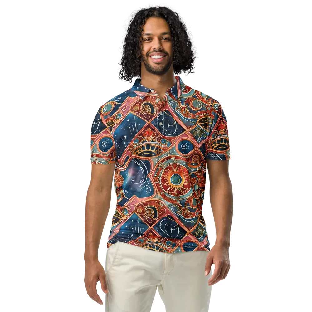 Celestial Filigree on Men's Slim Fit Polo Shirt — Front
