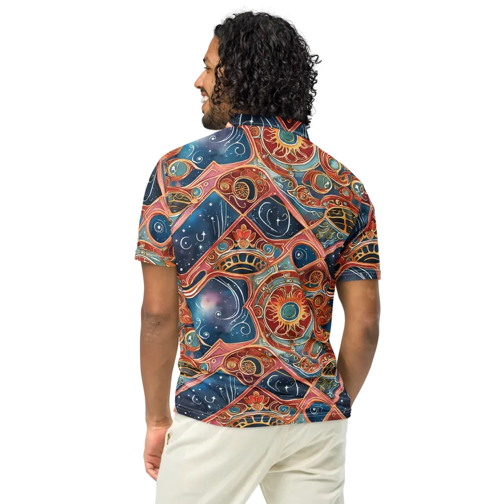 Celestial Filigree on Men's Slim Fit Polo Shirt — Back