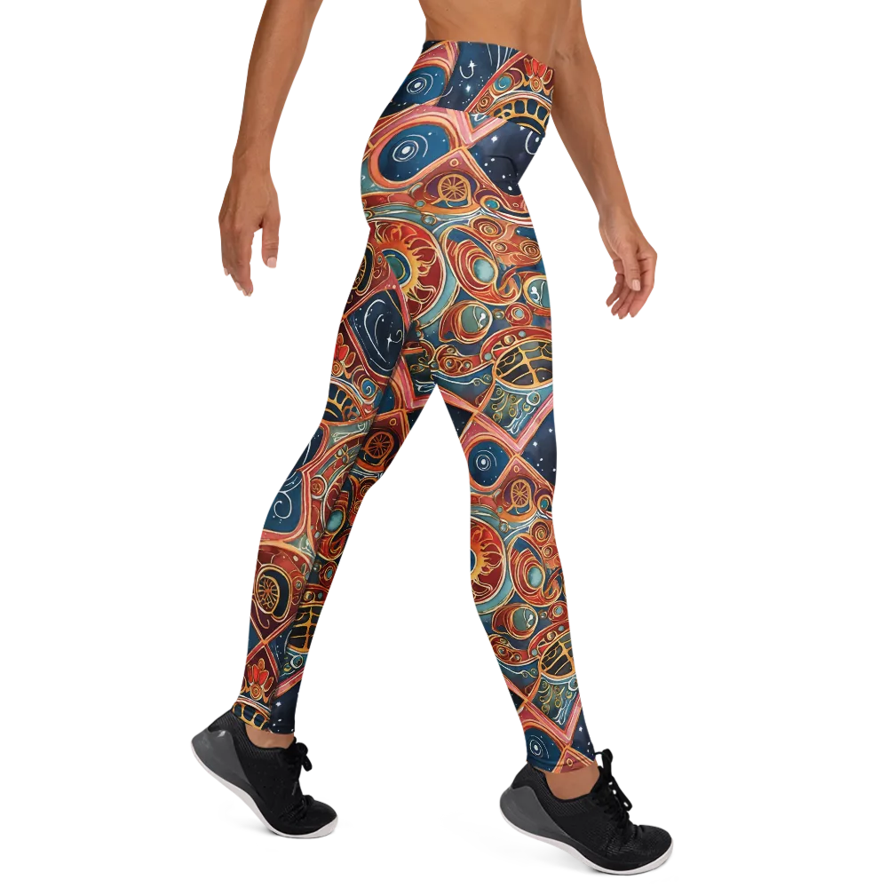 Celestial Filigree on Yoga Leggings — Right