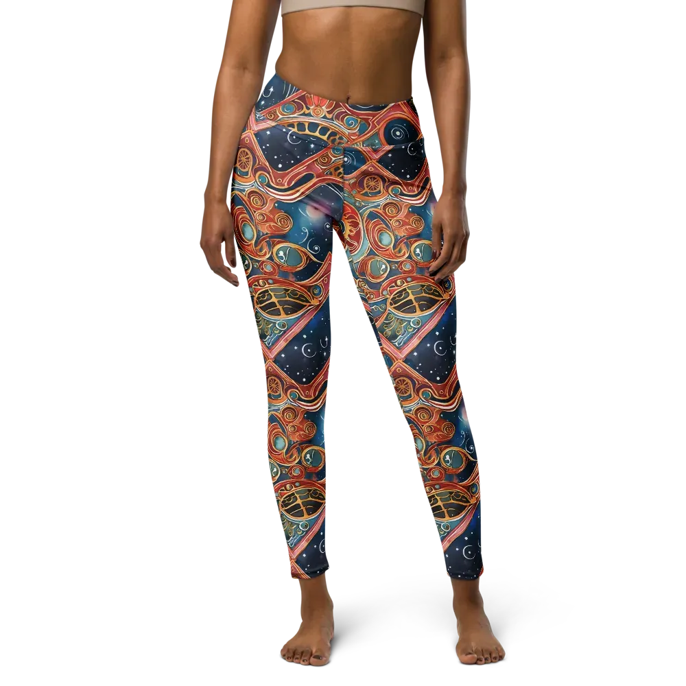 Celestial Filigree on Yoga Leggings — Front