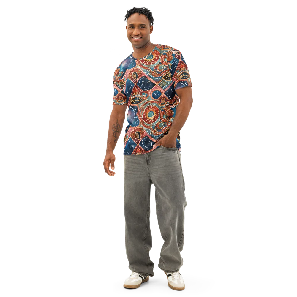 Celestial Filigree on Men's Cotton Crew Neck T-Shirt — Front