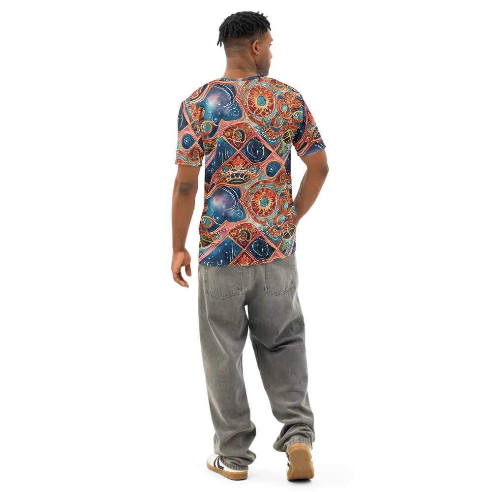 Celestial Filigree on Men's Cotton Crew Neck T-Shirt — Back