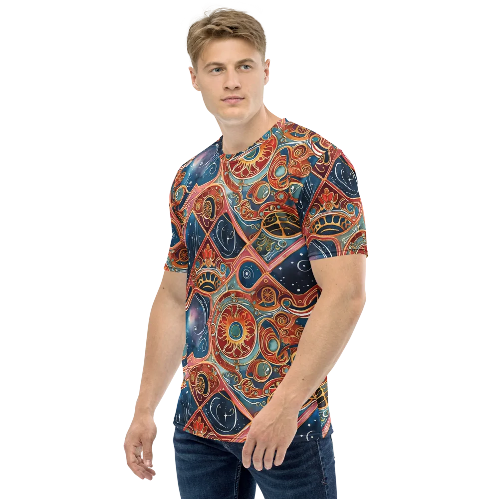 Celestial Filigree on Men's Crew Neck T-Shirt — Left