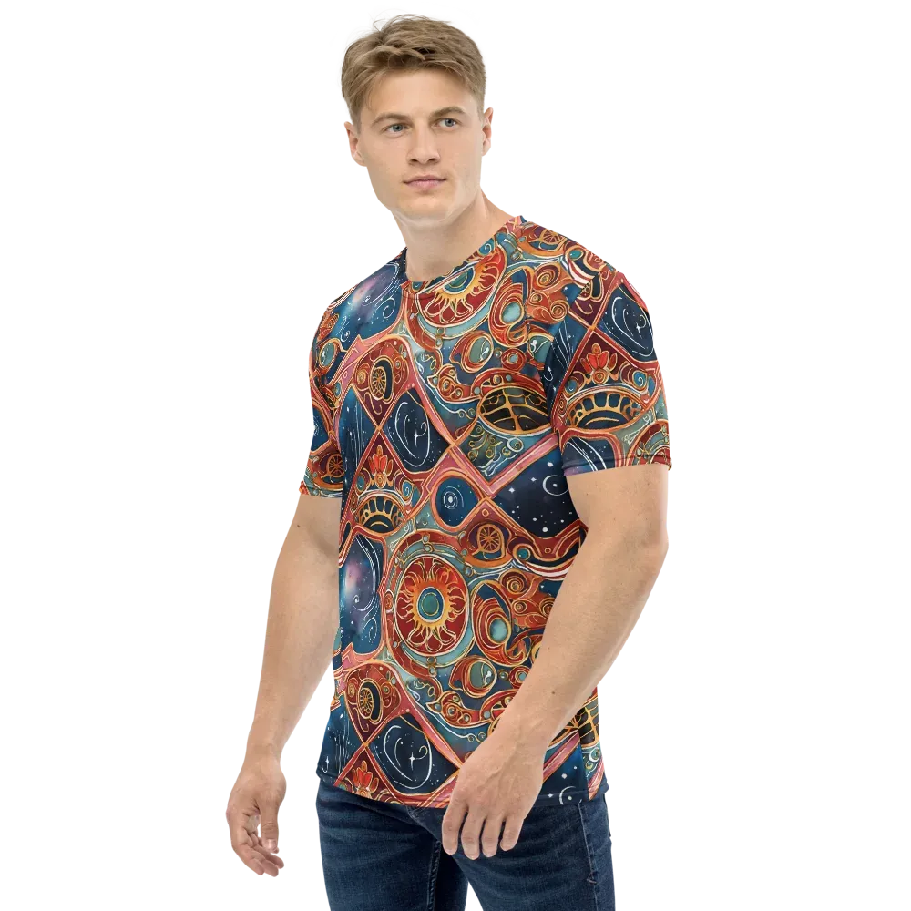 Celestial Filigree on Men's Crew Neck T-Shirt — Left