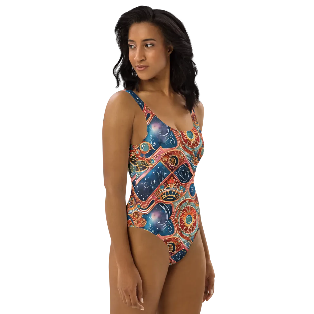Celestial Filigree on One-Piece Swimsuit — Right