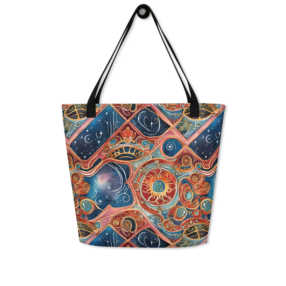 Celestial Filigree on Large Tote Bag W/ Pocket — Front