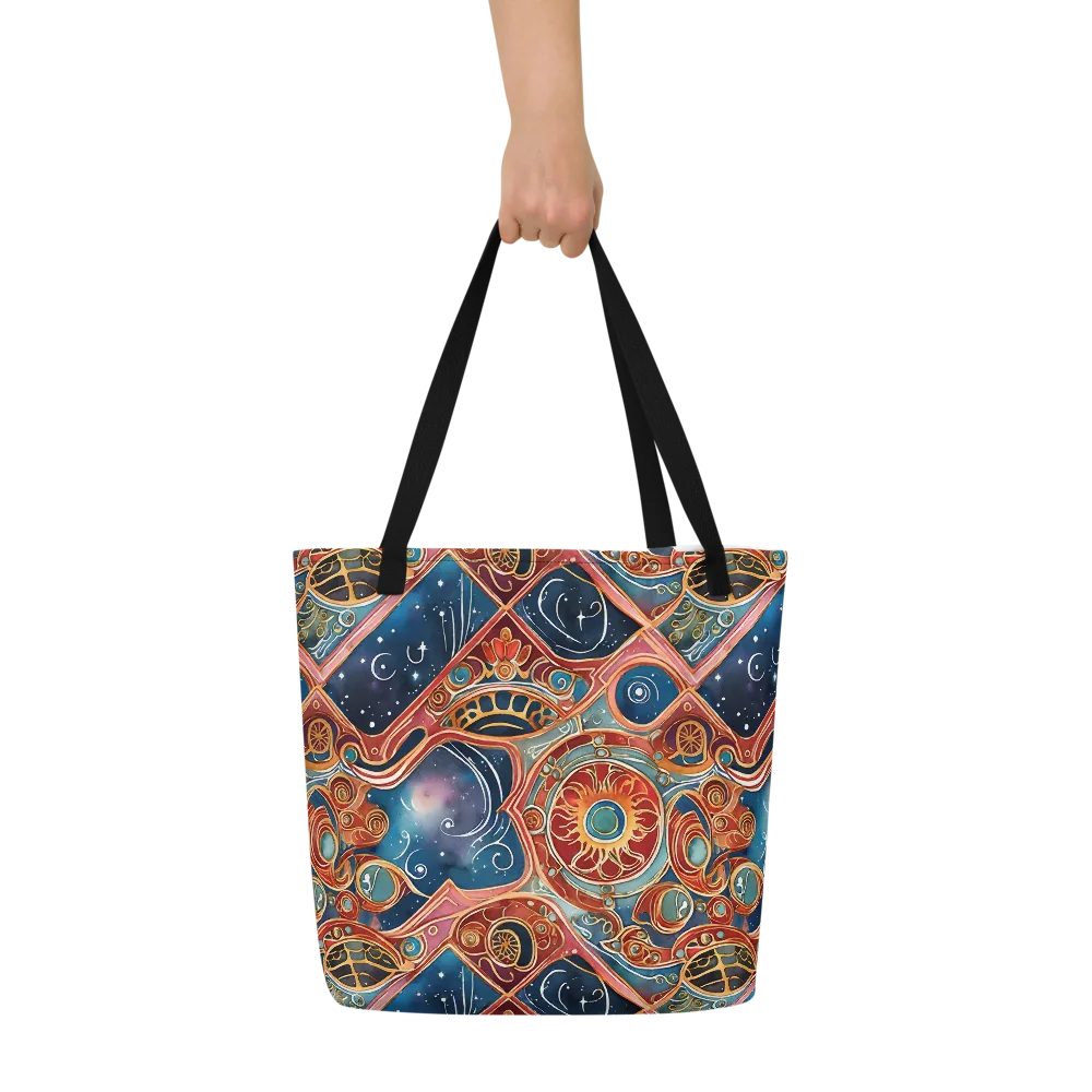 Celestial Filigree on Large Tote Bag W/ Pocket — Front