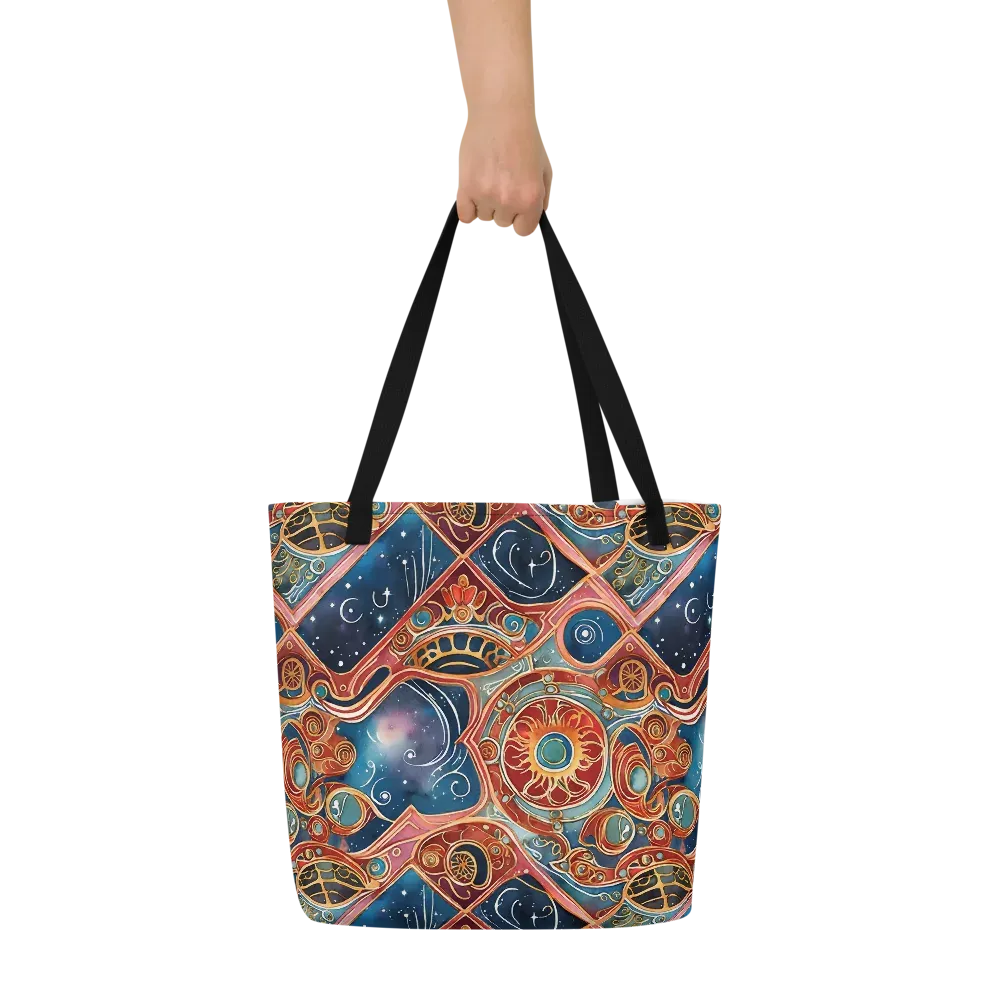 Celestial Filigree on Large Tote Bag W/ Pocket — Front
