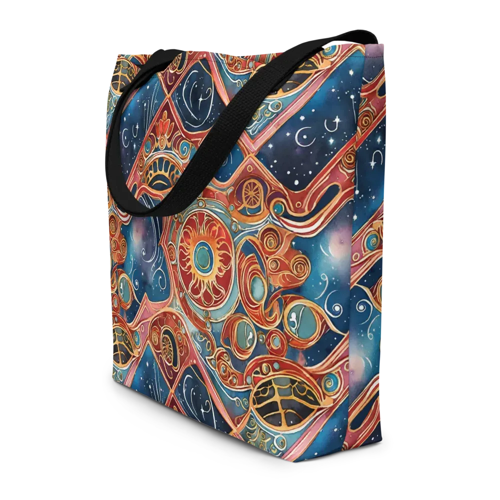 Celestial Filigree on Large Tote Bag W/ Pocket — Front