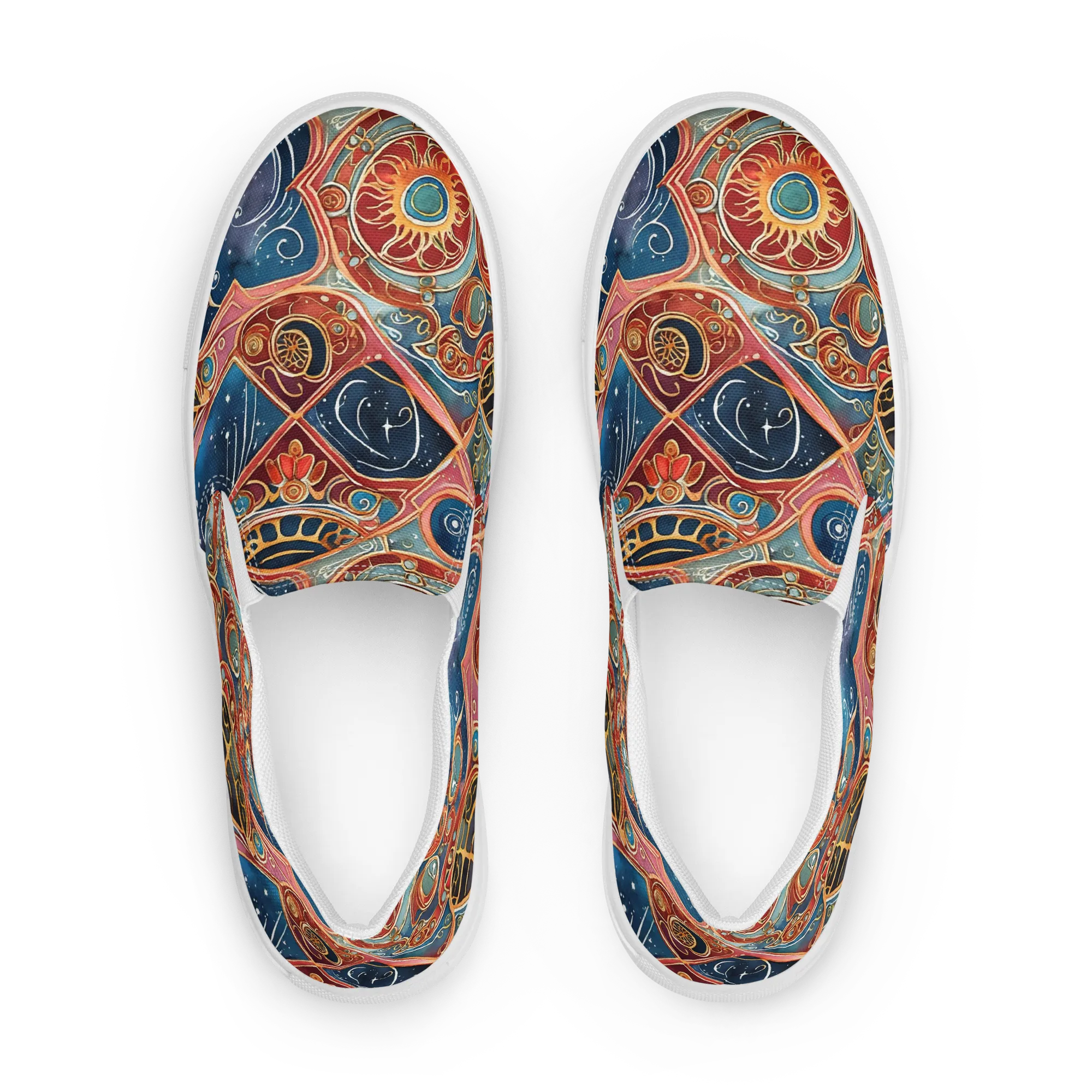 Celestial Filigree on Women's Slip-On Canvas Shoes — Front