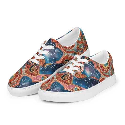 Celestial Filigree on a Men's Lace-Up Canvas Shoes