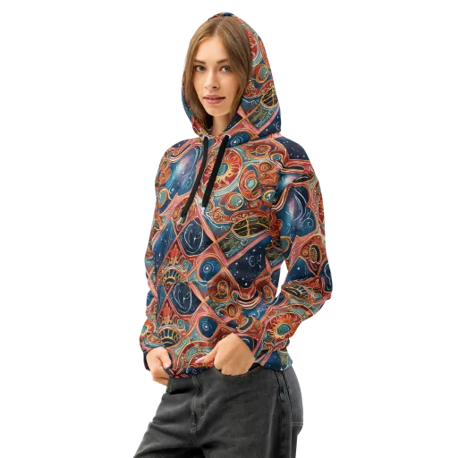 Celestial Filigree on a Cotton Hoodie