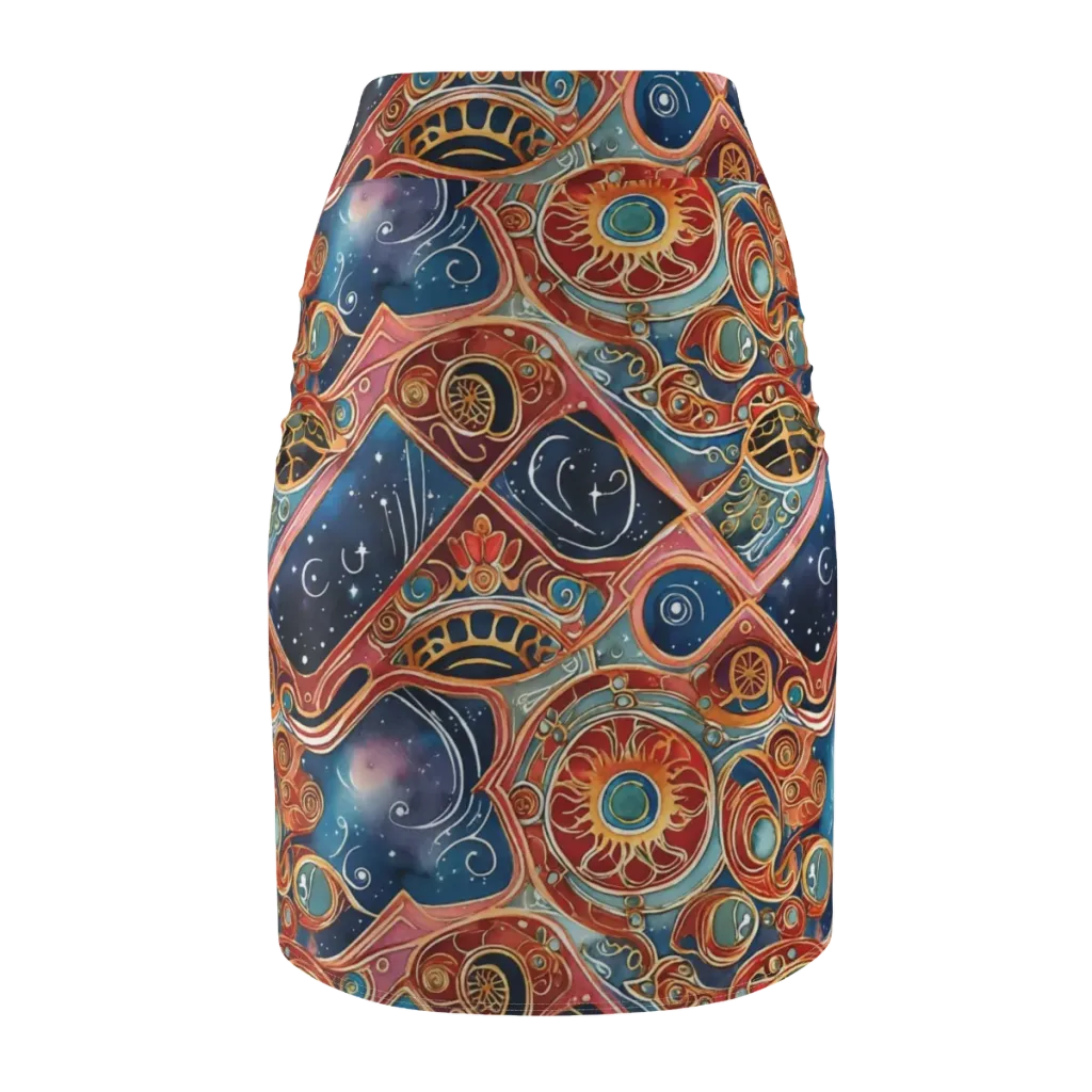 Celestial Filigree on Pencil Skirt — Back