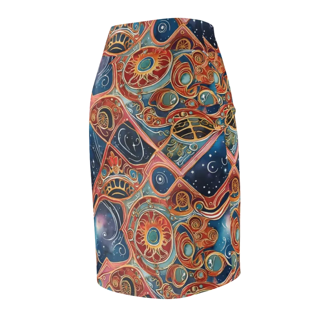 Celestial Filigree on Pencil Skirt — Back Side
