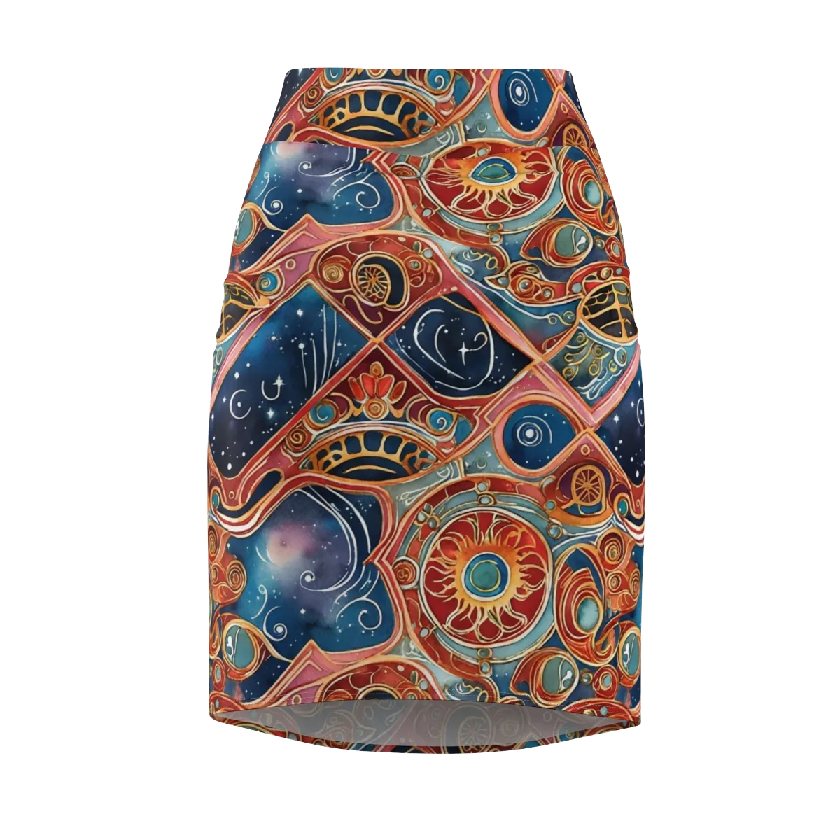 Celestial Filigree on Pencil Skirt — Front
