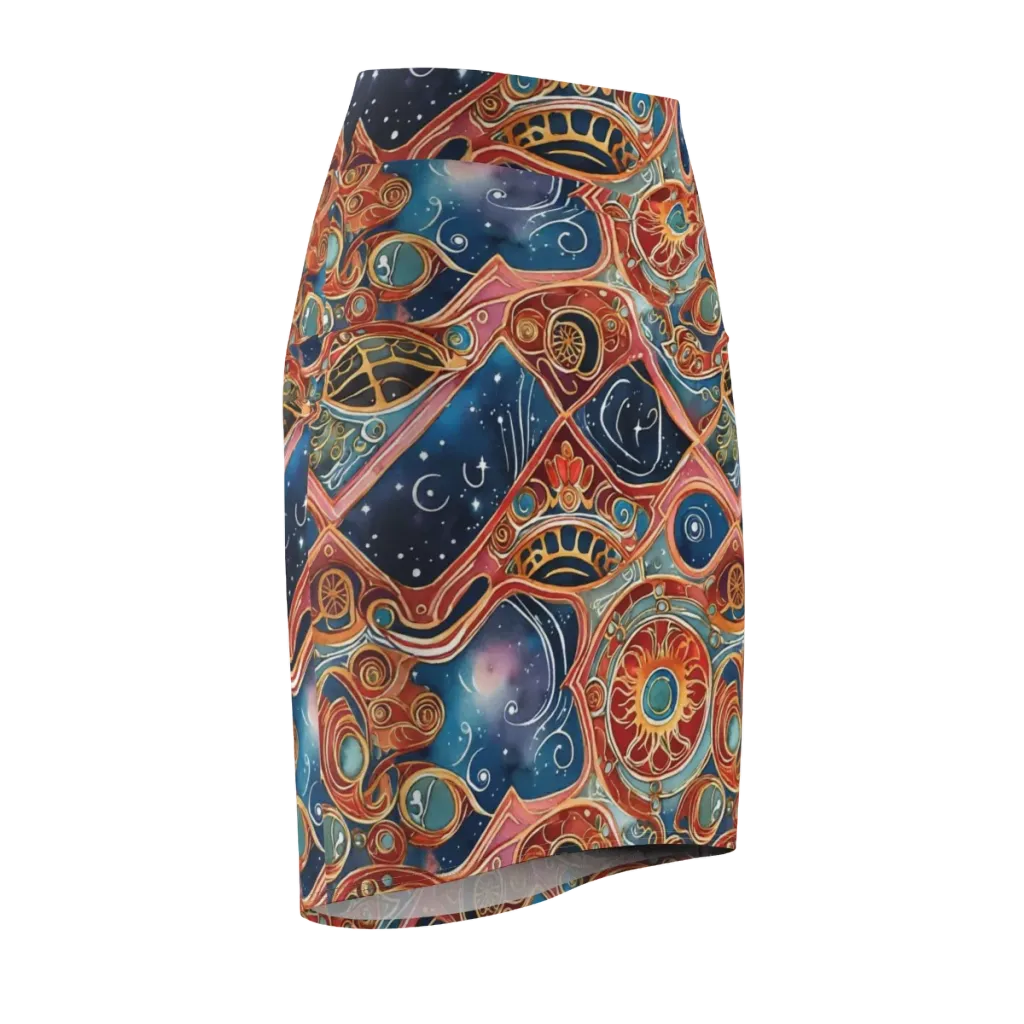 Celestial Filigree on Pencil Skirt — Front Side