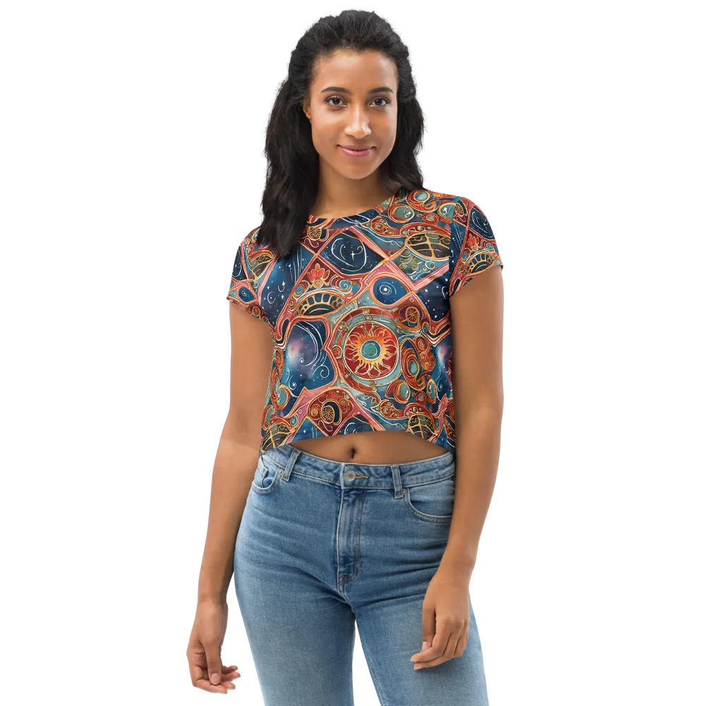 Celestial Filigree on Crop Tee — Front