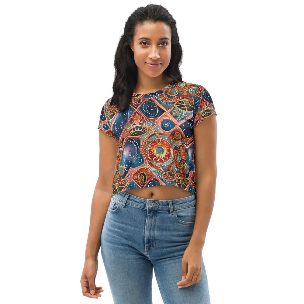 Celestial Filigree on Crop Tee — Front