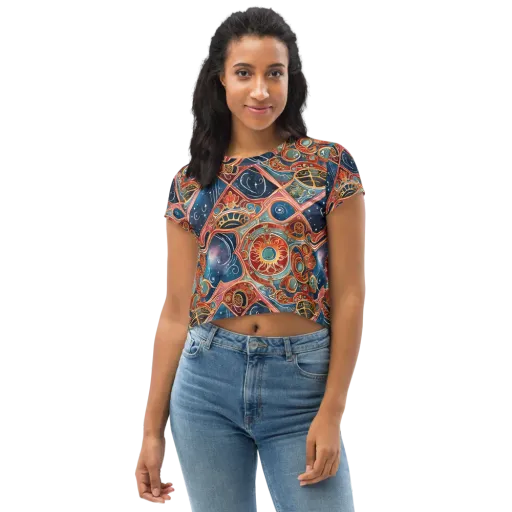 Celestial Filigree on a Crop Tee