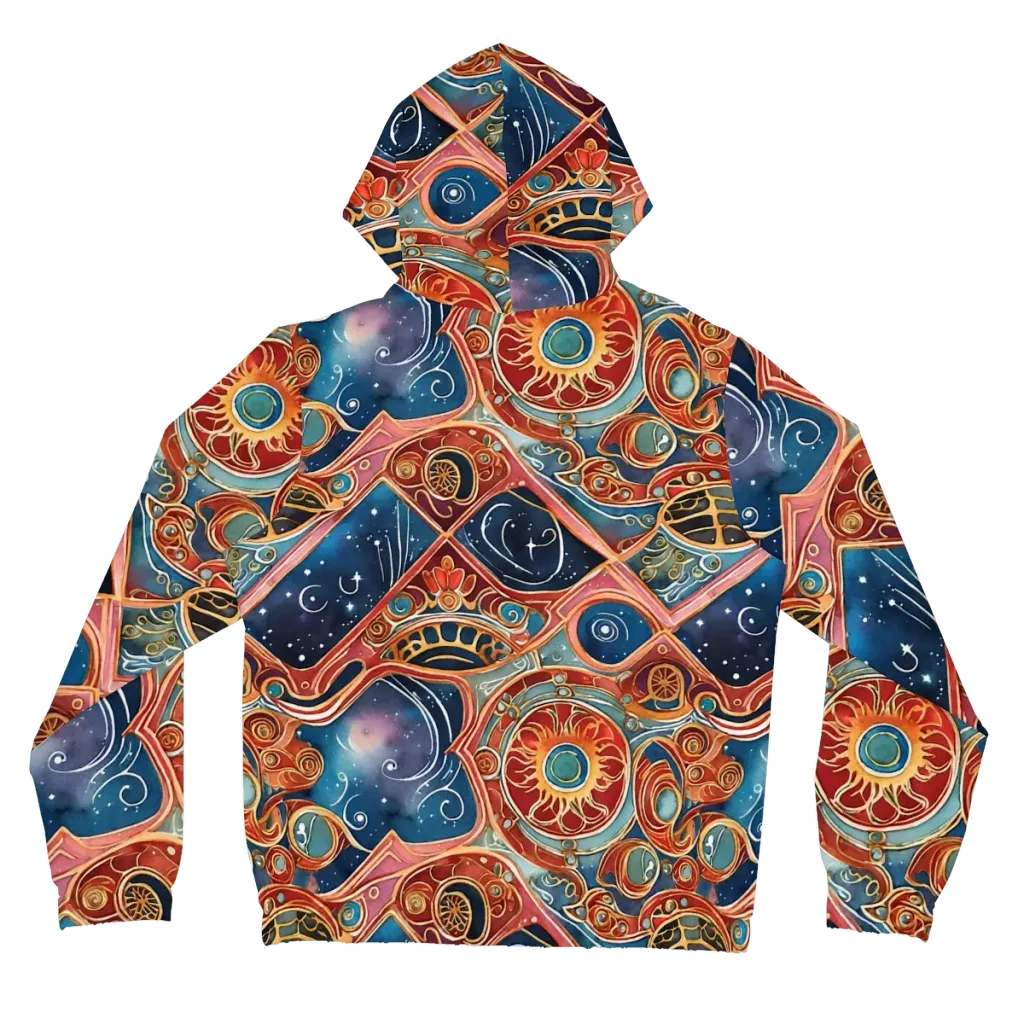 Celestial Filigree on Women's Full-Zip Hoodie — Back
