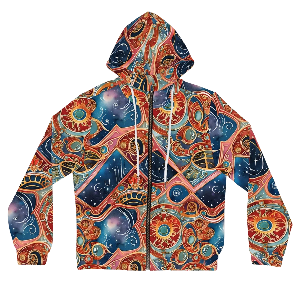 Celestial Filigree on Women's Full-Zip Hoodie — Front