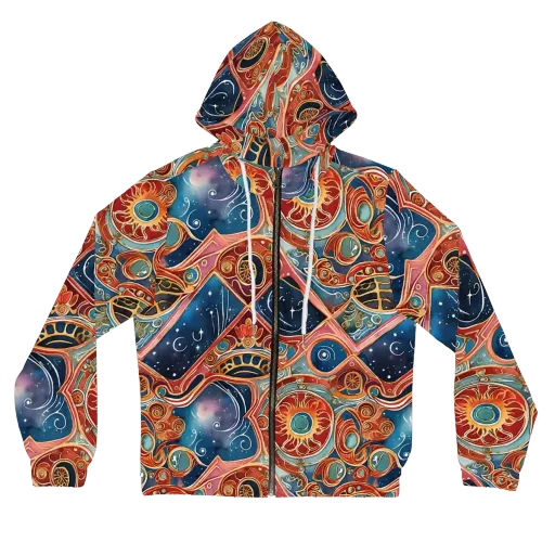 Celestial Filigree on a Women's Full-Zip Hoodie