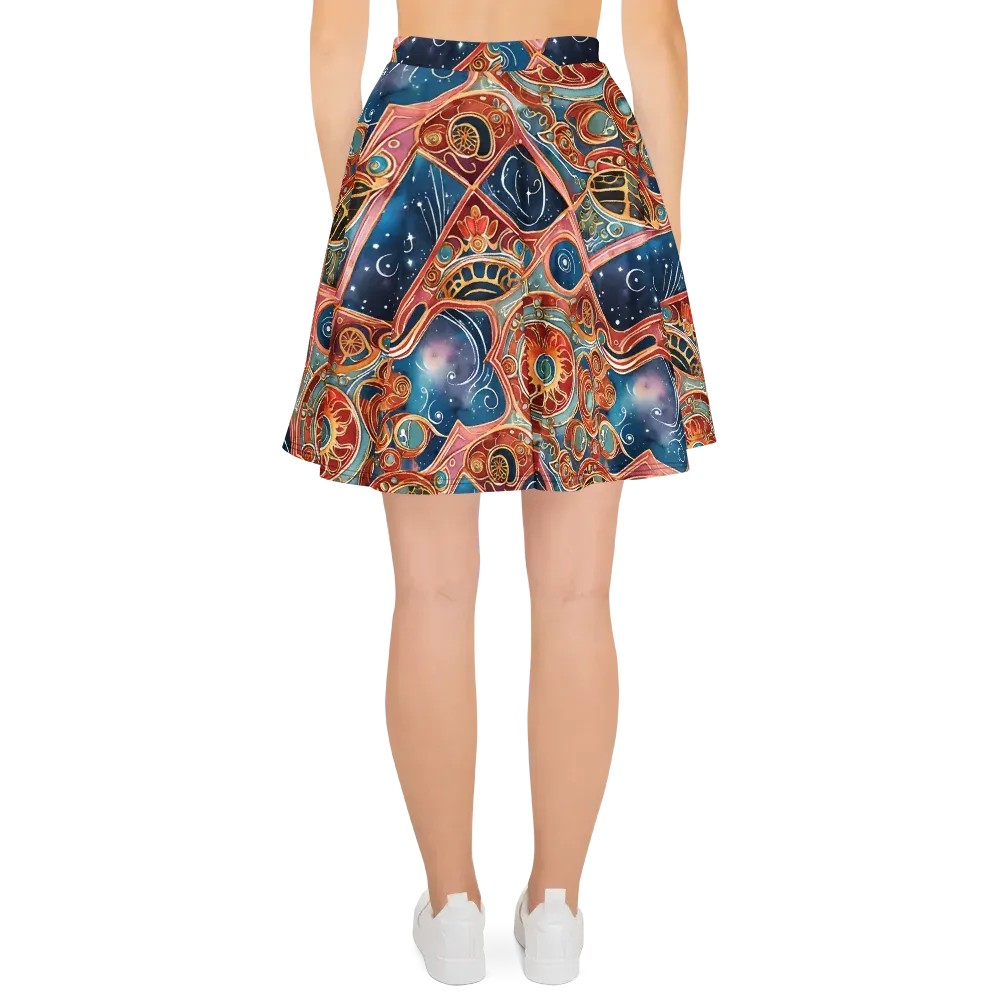 Celestial Filigree on Skater Skirt — Back