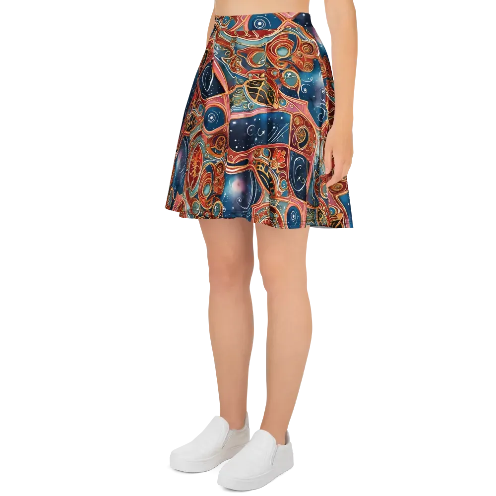 Celestial Filigree on Skater Skirt — Left